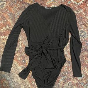 Black long sleeve bodysuit